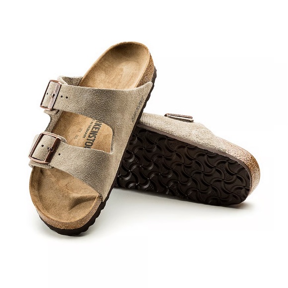 Birkenstock Taupe Suede Adjustable Sandals - Picture 2 of 3